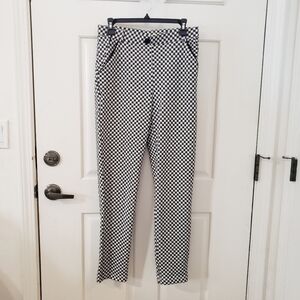 Betabrand Black and White Cat Pattern Leggings